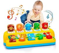 Jouets interactifs d'animaux émergents avec musique et lumière, jouets de cause à effet Montessori pour enfants de 1 an, jouet musical pour bébés de 9 à 12 à 18 mois, jouet pour enfants