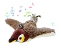 Jouets interactifs électriques - Oiseau battant avec herbe à chat - Jouet couineur pour animal domestique - Jouet interactif en peluche pour chats adultes - Jouet interactif