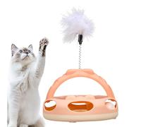 Jouets interactifs pour chat | Plateau tournant pour chat, balle d'intelligence avec plumes | pour stimulation mentale, soulagement de l'ennui, entraînement et enrichissement du comportement en