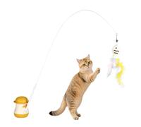 Jouets Interactifs Pour Chat - Poignée Ergonomique, De Jeu Durable, Tête De Peluche Avec Attaches En Plumes | Jeu D'enrichissement Amusant Pour La Maison, Le Coin Du Canapé, Les Meubles, Les