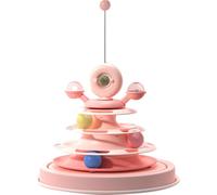 Jouets interactifs pour chats 3 -Bulles -Traces sûr durable anti-glissement Assemblage facile chaton tournant pour famille Intérieur rose