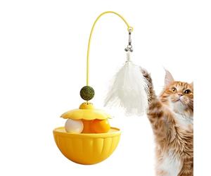 Jouets interactifs pour Chats - Boule d' à Chat agitant avec Plumes pour Chat | Balle pour Jeux de Chats - pour Le Divertissement et Le Stress Quotidien Exercice intérieur et extérieur