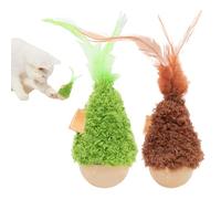 Jouets Interactifs pour Chats | Boule d'Exercice et d'Oscillation en 2 Pièces | Amuse-chat Interactif avec de la Cataire,Pour la Cuisine le Salon la Maison l'Appartement le Coin le Temps Seul