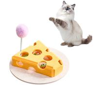 Jouets interactifs pour chats d'intérieur et adultes, boîte amusante avec boules cloches et bâton de taquin, jouet labyrinthe en forme de fromage résistant à l'usure jouet tunnel en feutre pour animal