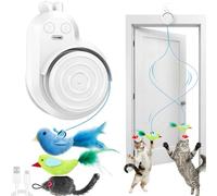 Jouets interactifs pour chats d'intérieur : plume d'oiseau volant automatique électrique et baguette de souris, jouet d'enrichissement électrique rechargeable pour chatons ennuyés et chats adultes