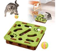 Jouets interactifs pour chats d'intérieur - Stimulation mentale - Distributeur de friandises pour soulager l'ennui et l'entraînement cérébral - Boîte à puzzles d'enrichissement (vert)