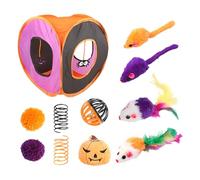 Jouets interactifs pour Chats - Jouets interactifs pour Chats - Jouet interactif pour Tunnel pour Chat | Jouets de Souris de Printemps avec Boule de en Plumes de Chat H