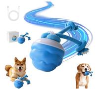 Jouets interactifs pour chien - Balle vibrante mobile pour chien, 3 modes de jeu, émet des sons d'oiseaux pour stimuler la curiosité, livré avec des cordes à mâcher, idéal pour les petits chiens et