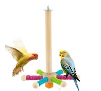 Jouets interactifs pour oiseaux - Support d'exercice interactif en bois pour oiseaux, perchoir rotatif, pour animaux de compagnie et petits animaux pour se détendre, réduire l'énergie, soulager