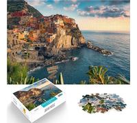 Jouets Jeux éducatifs Soulagement du Stress Point de Vue des Cinque Terre Puzzle 1000 pièces pour Adolescents 38x52cm Œuvre d'art pour Les Personnes de 14 Ans et Plus