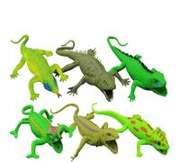 Jouets Lézards, 9 Pouces en Caoutchouc (6 Sacs), Caoutchouc Alimentaire de Qualité Médicale, Gecko Iguane Chameleon Komodo Dragon,Boîte Cadeau - Figure Lézard Ressemblant Jouet Souple Baignoire