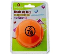 jouets Loto - Boule magnétique Jaune numerotee et 100 pions magnetiques Jaune - Boite de Rangement