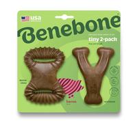 Jouets m cher pour chien Benebone Tiny, lot de 2, fabriqu s aux tats-Unis, saveur bacon v ritable, petit format