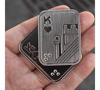 Jouets magnétiques en métal - Poker en métal - Jouet anti-stress pour homme - Pièce de monnaie haptique - Cadeau pour petit ami et père (Silver KK)