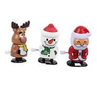 Jouets mécaniques de Noël - 3 Pièces - Père Noël, Bonhomme de Neige, Pingouin - Blanc