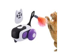 Jouets mobiles pour chats d'intérieur, jouet pour chat télécommandé | Voiture jouet pour chat intelligent avec plume,Jouets rechargeables d'enrichissement pour chats, anti-ennui pour la plupart des ch