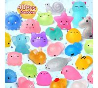 Jouets Mochi Animaux Squishies, Génération Glitter Mochi Squishy 2/6/10/15/20/25/30/40 pièces Kawaii Mini Squishies Jouets à presser pour enfants Cadeaux de Noël, Anniversaire, Tous les Saints, Rempli