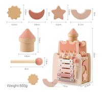 Jouets Montessori En Bois Pour Bébé,Décennie S De Fusée,Jeu De Puzzle À Empiler,De Qualité Alimentaire,Jouets D'éducation Précoce,Cadeau Pour Enfant - Type Wooden Castle
