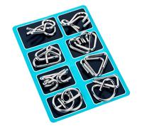 Jouets Montessori En Métal Bleu, 8 Pièces, Traitement Exquis, Durable, Fil Bleu, Qi, Esprit, Casse-Tête, Jouets Anti-Stress, Offre Spéciale