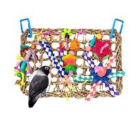Jouets muraux pour perroquets | Jouets pour perruches pour oiseaux | Jouets pour perruches avec jouets à mâcher colorés jonc de mer pour perroquet perruches Conure cacatoès perruche Tumotsit