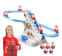 Jouets musicaux de Santa d'escalade électrique,Échelle d'escalade électrique Père Noël | Lumières LED Musique Piste de course pour Alimenté par piles | Échelle pour jeu de jeux