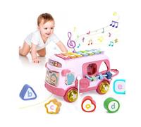 Jouets musicaux pour bébé de 12 à 18 mois pour filles de 1 an, jouets sensoriels avc bus, xylophone,trieur formes, jouets 12-18