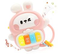 Jouets musicaux pour bébés de 6 à 12 mois, piano de lapin pour bébés jouets musicaux pour tout-petits de 1 à 3 ans, plateau occupé avec musique et lumière, jouet d'anniversaire pour tout-petits