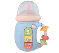 Jouets musicaux pour bébés hochet lumineux et biberon de dentition bilingue bleu