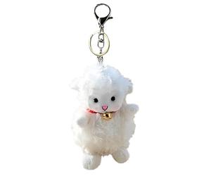Jouets porte-clés en peluche d'agneau, jouet de mouton en peluche - Pendentif de sac à dos de mouton farci,Breloque de sac en forme de mouton blanc, jouet en peluche mignon, porte-clés souple