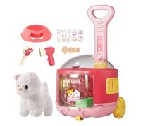 Jouets pour Animaux de Compagnie pour - Ensemble de Jeu avec Chariot pour et Marcher avec des Animaux électriques interactifs, Figures réalistes de Chiens et de Chats en Peluche farcis