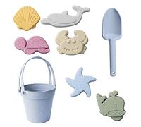 Jouets pour bac à Sable pour Enfants, Ensemble de Jouets de Sable pour l'été, Seau et Pelle Plage pour Enfants, Jouet Parent-Enfant en Silicone sûr, Outils creusement bac à pour l'e