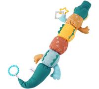 Jouets pour bébé, 23 jouets en forme d'alligator sur le ventre, animal en peluche musical sensoriel avec hochet et règle multi-textures, jouet en alligator coloré pour plus de 0 mois, garçons et fill