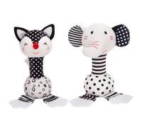 Jouets pour bébé et blanc hochet doux 2 pièces pour bébé de 0 à 12 mois jouets pour nouveau-né noirs et blancs avec an