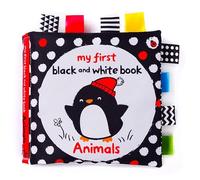 Jouets pour bébé noir et blanc à contraste élevé, livres sensoriels pour bébé qui attirent l'attention, hochets en peluche, anneaux suspendus, jouets pour bébé noir et blanc pour (Animale)