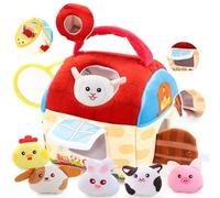Jouets pour Bébés de 6 À 12 Mois - Animaux de la Ferme avec Grange, Hochet, Papier Froissé, Jouets Sensoriels pour Les Tout-Petits de 1 À 3 Ans, Bébés Et Tout-Petits, Cadeaux pour Le Panier de E