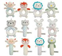 Jouets pour bébés Papier froissé BB Bâton Hochet rond Suceur rond Bâton de préhension d'animal de bande dessinée, convient aux bébés de 0 à 3 ans enclos des lions,bâton de lapin,bâton de hibou,stylo r