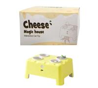 Jouets Pour Chat Autonomes - Jeu De Cerveau Rotatif, Jouet Électronique Intelligent ABS Trois En 1, Spécifications De La Maison À Fromage | Jouet Interactif Pour Chat En Plumes De Taupe Whack Pour Div