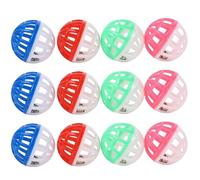 Jouets pour chat avec cloches, 12 pièces, balle de jouet pour chat avec cloche, cloche en plastique creuse en maille colorée de 1, 5 pouces, voix Jingle et couleurs attrayantes, jouets interactifs pou