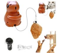 Jouets pour chat écureuil sautant - Fournitures interactives pour animaux domestiques - Jouet à suspendre rechargeable - Levage automatique irrégulier avec cloche et crochet - Jouets interactifs pour