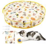 Jouets pour chat en forme de balle, balle roulante automatique dans une pochette, jouet interactif pour chat, jeu d'attrape souris à 5 trous pour l'exercice à l'intérieur, tapis de 72 cm de long