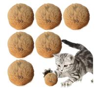 Jouets pour chat en fourrure de lapin | Lot de 6 accessoires amusants et captivants pour animaux de compagnie | Balle à fourrure pour chat qui favorise le jeu, l'exercice, le saut, la course et la