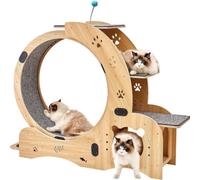 Jouets pour Chats Cadre d'escalade for chat, jouet, tapis roulant, rouleau d'exercice for chat, échelle en bois for animaux de compagnie, plaque de patte de chat, support de bol for chat Tapis roulant