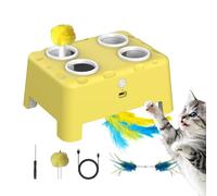 Jouets pour chats de jeu automatique | Smart Squeak Brain Game - Teaser électrique pour chat, pour enrichissement mental, comportement de recherche de nourriture, divertissement, intérieur, extérieur,