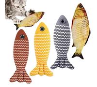 Jouets Pour Chats De Poisson Disquette - Jouets Avec Menthe Chats Interactifs | Jouets Interactifs Doux, Jouets De Pêche 4x Lin-floppy-huge, Trucs De Jeu Interactif Portable P