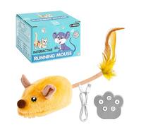 Jouets Pour Chats Électriques - Souris De Jeu Automatique Avec Bruits Cigolants Pour Chats | Feast Peluche Mobile Réaliste Avec Lumière Et Sonore, Télécommande Et Batterie Pour Les Jeux Intérieurs