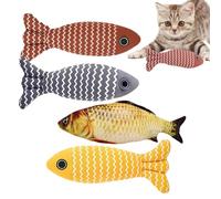 Jouets pour Chats en Forme de Poisson | 4 Pièces Compagnons pour Animaux de Compagnie - Jouet En Forme De Poisson Pour Félin Ennuyé - Pour Toutes Tailles de Chats et Pièces d'Intérieur ou Jardin