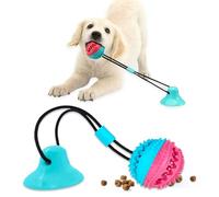 Jouets pour chien - Jouet à mâcher à ventouse pour chien agressif - Distributeur de friandises - Jouet couineur pour chien pour stimuler et jouer soi-même - Corde à tirer avec balle de nettoyage des