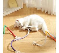 Jouets pour chiens à mâcher agressifs - Jouet pour chat - Bâton de fruits - Plumes - 70 cm - Violet - Taille unique