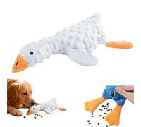 Jouets pour chiens à mâcher agressifs, jouets de dentition pour chiot, jouet pour chien, canard, fonction cache, stimule l'intérêt des animaux de compagnie pour jouer (blanc)