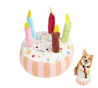 Jouets Pour Chiens Couineurs D'animaux En Peluche - Jouets À Mâcher En Forme De Gâteau D'anniversaire, Jouet Interactif Pour Chiens De Petite Et Moyenne Taille, Enrichissement Du Chien, Ennui, Balle À